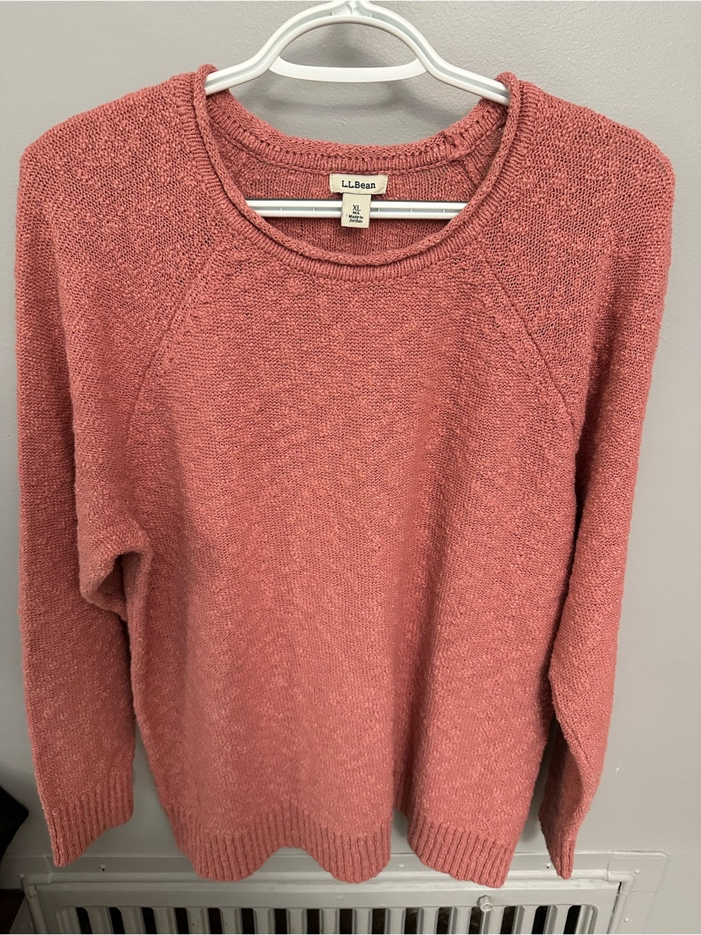L.L. Bean Women's Scoop Crew Sweater in Rose
